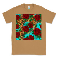Toasted Coconut leopard roses seamless pattern Classic Tee - HRA Design Shop