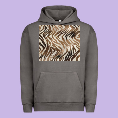 Brown Zebra Urban Hoodie Designed By Barkaloodesign