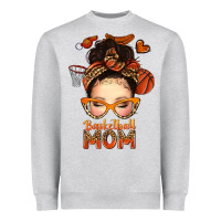 Heather Grey basketball messy bun mom Heavyweight Sweatshirt - texasbilliewilder