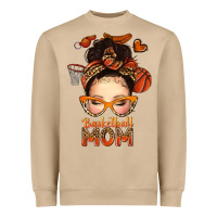 Mushroom basketball messy bun mom Heavyweight Sweatshirt - texasbilliewilder