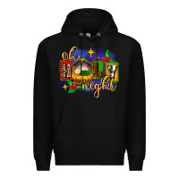 Black oh holy night with baby jesus for christmas Premium Hoodie - MaliasSmallBusiness