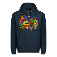 Navy oh holy night with baby jesus for christmas Premium Hoodie - MaliasSmallBusiness