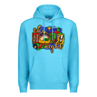 Ocean Blue oh holy night with baby jesus for christmas Premium Hoodie - MaliasSmallBusiness