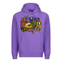 Purple oh holy night with baby jesus for christmas Premium Hoodie - MaliasSmallBusiness
