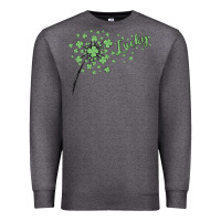 Charcoal Heather four leaf clover Premium Sweatshirt - MaliasSmallBusiness