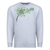 Heather Grey four leaf clover Premium Sweatshirt - MaliasSmallBusiness