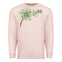 Pale Pink four leaf clover Premium Sweatshirt - MaliasSmallBusiness