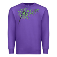 Purple four leaf clover Premium Sweatshirt - MaliasSmallBusiness