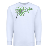 White four leaf clover Premium Sweatshirt - MaliasSmallBusiness