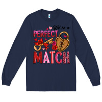 Navy we're a perfect match Long Sleeve Tee - OliviaCreatesArt