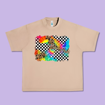 Race Leopard Tie Dye Background Urban Heavy Tee Designed By Zillion Design Studio