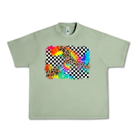Oil Green race leopard tie dye background Urban Heavy Tee - Zillion Design Studio