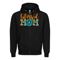 Black blessed mom with gemstone Zipper Hoodie - AdoDesignShop