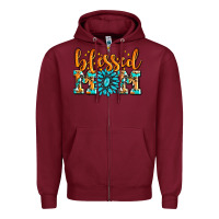 Burgundy blessed mom with gemstone Zipper Hoodie - AdoDesignShop