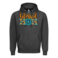 Charcoal Heather blessed mom with gemstone Zipper Hoodie - AdoDesignShop