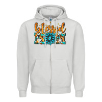 Dove Grey blessed mom with gemstone Zipper Hoodie - AdoDesignShop