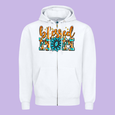 Blessed Mom With Gemstone Zipper Hoodie Designed By Adodesignshop