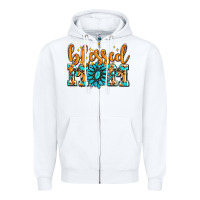 White blessed mom with gemstone Zipper Hoodie - AdoDesignShop