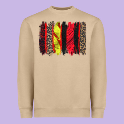 Softball Brushstroke Heavyweight Sweatshirt Designed By Zillion Design Studio