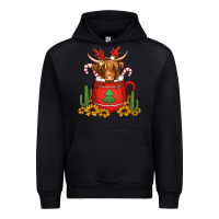 Black hot coco christmas highland cow Urban Hoodie - Jasminsmagicworld