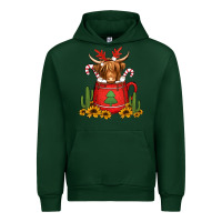 Forest Green hot coco christmas highland cow Urban Hoodie - Jasminsmagicworld