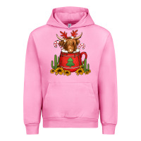 Fuchsia Pink hot coco christmas highland cow Urban Hoodie - Jasminsmagicworld