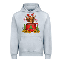 Heather Grey hot coco christmas highland cow Urban Hoodie - Jasminsmagicworld
