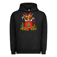 Pigment Black hot coco christmas highland cow Urban Hoodie - Jasminsmagicworld