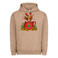 Pigment Burro hot coco christmas highland cow Urban Hoodie - Jasminsmagicworld