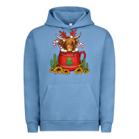 Pigment Pebble Blue hot coco christmas highland cow Urban Hoodie - Jasminsmagicworld