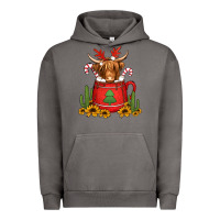 Pigment Tornado hot coco christmas highland cow Urban Hoodie - Jasminsmagicworld