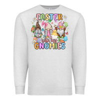 Oatmeal Heather easter  with my gnomies Premium Sweatshirt - MaliasSmallBusiness