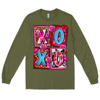 Army Green xoxo with roses and candies olivia Long Sleeve Tee - OliviaCreatesArt