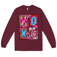 Burgundy xoxo with roses and candies olivia Long Sleeve Tee - OliviaCreatesArt