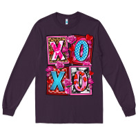 Plum xoxo with roses and candies olivia Long Sleeve Tee - OliviaCreatesArt