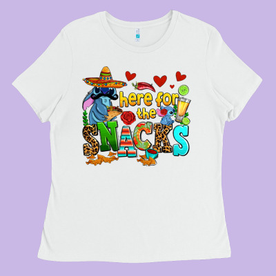 Here For The Snacks Ladies Tee Designed By Adodesignshop