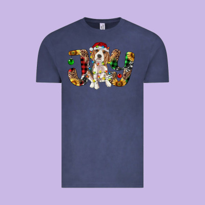 Beagle Christmas Joy Vintage Tee Designed By Ranaportraitstore