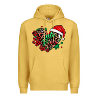 Antique Gold santa paws christmas heart Premium Hoodie - MaliasSmallBusiness