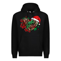 Black santa paws christmas heart Premium Hoodie - MaliasSmallBusiness
