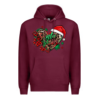 Burgundy santa paws christmas heart Premium Hoodie - MaliasSmallBusiness