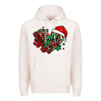 Pale Pink santa paws christmas heart Premium Hoodie - MaliasSmallBusiness