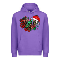 Purple santa paws christmas heart Premium Hoodie - MaliasSmallBusiness