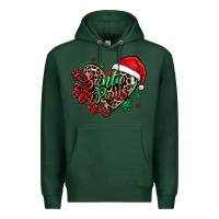 Sports Green santa paws christmas heart Premium Hoodie - MaliasSmallBusiness