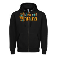 Black blessed mama Zipper Hoodie - AdoDesignShop