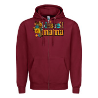 Burgundy blessed mama Zipper Hoodie - AdoDesignShop