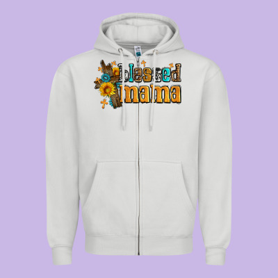 Blessed Mama Zipper Hoodie Designed By Adodesignshop