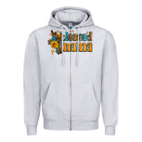 Heather Grey blessed mama Zipper Hoodie - AdoDesignShop