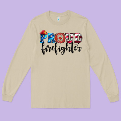 Proud Firefighter Long Sleeve Tee Designed By Hra Design Shop