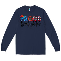 Navy proud firefighter Long Sleeve Tee - HRA Design Shop