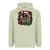 Matcha Skeleton with coffee cup Christmas Heavyweight Hoodie - NancyCooperArtShop